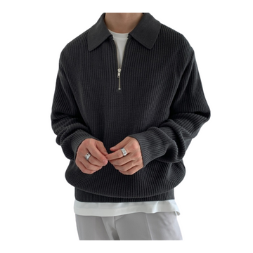 ZIPPED KNITTED SWEATER