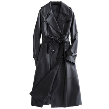VINTAGE LEATHER TRENCH COAT