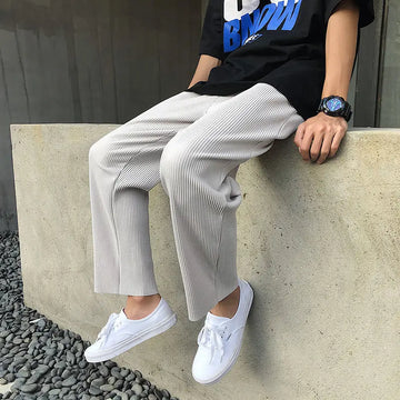 RIBBED WIDE COMFORT PANTS