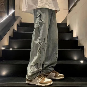 STARRY WIDE LEGGED Y2K PANTS