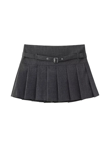 Y2K LOW RISE SKIRT WITH BELT