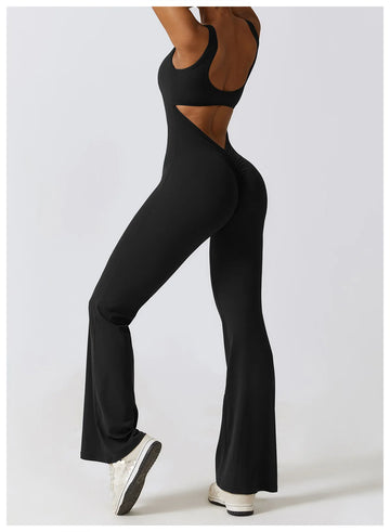 VIFRE™ V-BACK FLARED JUMPSUIT