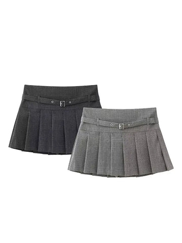 Y2K LOW RISE SKIRT WITH BELT