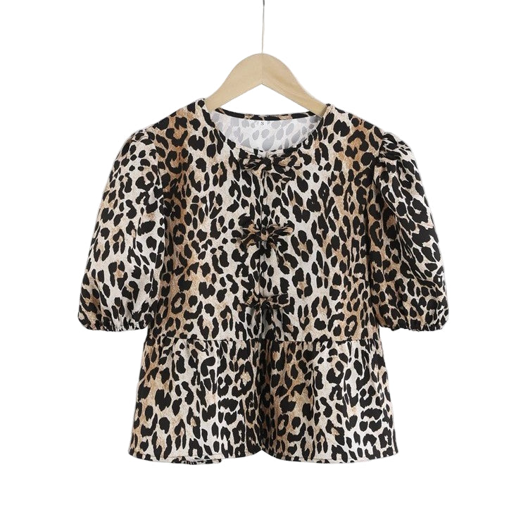 PUFFED LEOPARD TOP