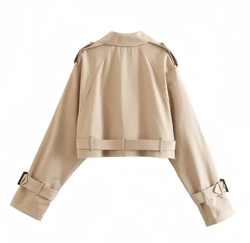 KHAKI WINTER PEAK COAT WITH BELT