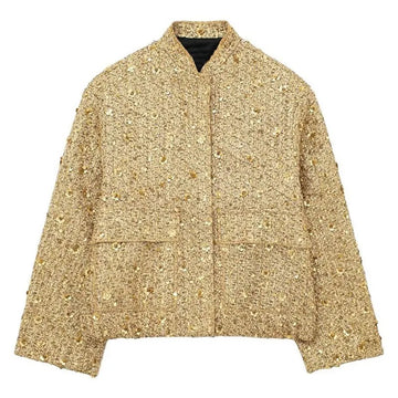JACQUELINE GOLDEN SEQUIN JACKET